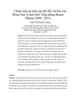 Chính sách an ninh của Mỹ đối với khu vực Đông Nam Á dưới thời Tổng thống Barack Obama (2009  2012)