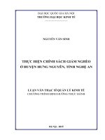 Thực hiện chính sách giảm nghèo ở huyện hưng nguyên, tỉnh nghệ an 