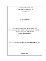 Nâng cao chất lượng tín dụng đối với doanh nghiệp vừa và nhỏ tại ngân hàng TMCP công thương việt nam   chi nhánh thành phố nam định 