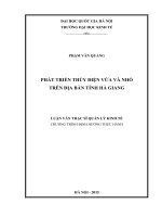 PHÁT TRIỂN THỦY điện vừa và NHỎ TRÊN địa bàn TỈNH hà GIANG 