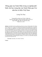 Đóng góp của Xuân Diệu trong sự nghiệp phê bình văn học trung đại của Xuân Diệu qua Các nhà thơ cổ điển Việt Nam