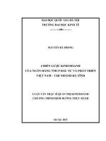 CHIẾN lược KINH DOANH của NGÂN HÀNG TMCP đầu tư và PHÁT TRIỂN VIỆT NAM – CHI NHÁNH hà TĨNH 
