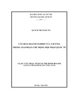 Văn hoá doanh nghiệp của viettel trong giai đoạn chủ động hội nhập quốc tế 
