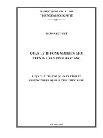 QUẢN lý THƯƠNG mại BIÊN GIỚI TRÊN địa bàn TỈNH hà GIANG 