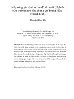 Nếp sống gia đình ở khu đô thị mới (Nghiên cứu trường hợp khu chung cư Trung Hòa  Nhân Chính)