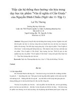 Tiếp cận hệ thống theo hướng văn hóa trong dạy học tác phẩm Văn tế nghĩa sĩ Cần Giuộc của Nguyễn Đình Chiểu (Ngữ văn 11Tập 1)