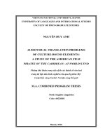 Những khó khăn trong việc giao dịch các thành tố văn hóa trong tài liệu âm hình nghiên cứu qua bộ phim mỹ cướp biển vùng caribê nơi tận cùng thế giới 