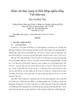 Khảo sát thực trạng từ điển đồng nghĩa tiếng Việt hiện nay