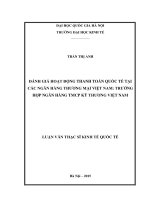 ánh giá hoạt động thanh toán quốc tế tại các ngân hàng thương mại việt nam trường hợp ngân hàng TMCP kỹ thương việt nam 