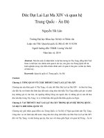 Đức Đạt Lai Lạt Ma XIV và quan hệ Trung Quốc  Ấn Độ