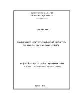 Tạo động lực làm việc cho đội ngũ giảng viên trường đại học lao động   xã hội 