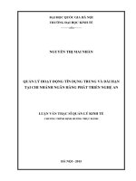 Quản lý hoạt động tín dụng trung và dài hạn tại chi nhánh ngân hàng phát triển nghệ an 