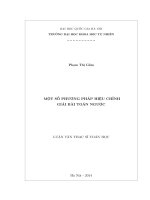 Một số phương pháp hiệu chỉnh giải bài toán ngược 