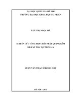 Nghiên cứu tổng hợp chất phát quang kẽm silcat pha tạp mangan 