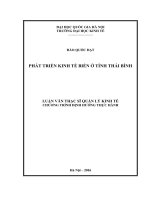 Phát triển kinh tế biển ở tỉnh thái bình 