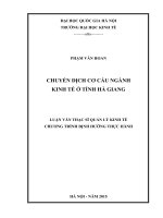 Chuyển dịch cơ cấu ngành kinh tế ở tỉnh hà giang 