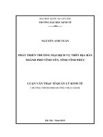 PHÁT TRIỂN THƯƠNG mại DỊCH vụ TRÊN địa bàn THÀNH PHỐ VĨNH yên, TỈNH VĨNH PHÚC 