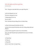 Đề thi trắc nghiệm môn kế toán ngân hàng 