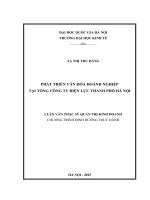 Phát triển văn hóa doanh nghiệp tại tổng công ty điện lực thành phố hà nội 