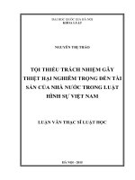 Tội thiếu trách nhiệm gây thiệt hại nghiêm trọng đến tài sản của nhà nước trong luật hình sự việt nam 