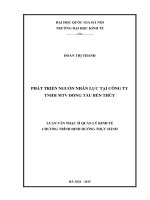 Phát triển nguồn nhân lực tại công ty TNHH MTV đóng tàu bến thủy 