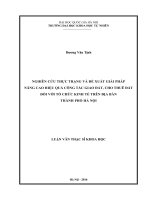 Nghiên cứu thực trạng và đề xuất giải pháp nâng cao hiệu quả công tác giao đất, cho thuê đất đối với tổ chức kinh tế trên địa bản thành phố hà nội 