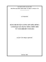 Đảng bộ huyện lương sơn (hòa bình) lãnh đạo xây dựng nông thôn mới từ năm 2008 đến năm 2014 