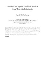Cách xử lí của Nguyễn Du đối với thơ và từ trong “Kim Vân Kiều truyện