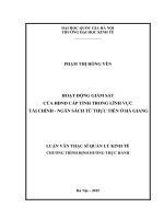 HOẠT ĐỘNG GIÁM sát của HĐND cấp TỈNH TRONG LĨNH vực tài CHÍNH   NGÂN SÁCH từ THỰC TIỄN ở hà GIANG 