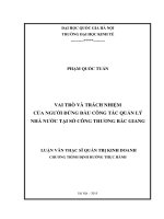 Vai trò và trách nhiệm của người đứng đầu công tác quản lý nhà nước tại sở công thương bắc giang 