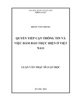Quyền tiếp cận thông tin và việc đảm bảo thực hiện ở việt nam 