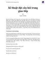 Kĩ thuật đặt câu hỏi trong giao tiếp 