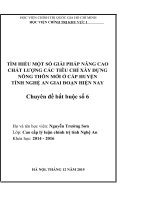 Tiểu Luận: Một số giải pháp nâng cao chất lượng các tiêu chí xây dựng nông thôn mới tại cấp huyện của tỉnh nghệ an giai đoạn hiện nay