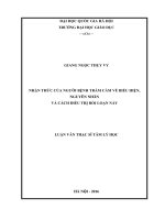 Nhận thức của người bệnh trầm cảm về biểu hiện, nguyên nhân và cách điều trị rối loạn này 