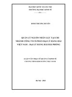 Quản lý nguồn nhân lực tại chi nhánh công ty cổ phần đại lý hàng hải việt nam   đại lý hàng hải hải phòng 