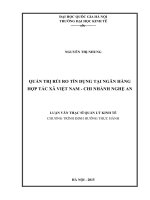 Quản trị rủi ro tín dụng tại ngân hàng hợp tác xã việt nam   chi nhánh nghệ an 