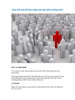 Làm thế nào để hòa nhập với một môi trường mới 