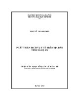 Phát triển dịch vụ y tế trên địa bàn tỉnh nghệ an 