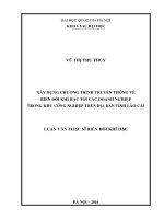 Xây dựng chương trình truyền thông về biến đổi khí hậu tới các doanh nghiệp trong khu công nghiệp trên địa bàn tỉnh lào cai 