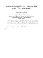 Nghiên cứu loại hình học tác gia văn học thiền sư qua Thiền uyển tập anh