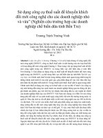 Sử dụng công cụ thuế suất để khuyến khích đổi mới công nghệ cho các doanh nghiệp nhỏ và vừa” (Nghiên cứu trường hợp các doanh nghiệp chế biến dừa tỉnh Bến Tre)