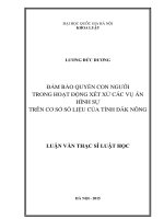 Bảo đảm quyền con người trong hoạt động xét xử các vụ án hình sự (trên cơ sở số liệu của tỉnh đắk nông) 