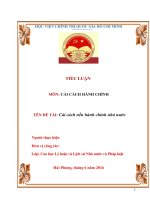 Tieu luan cải cách nền hành chính nhà nước