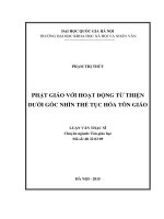 Phật giáo với hoạt động từ thiện dưới góc nhìn thế tục hóa tôn giáo (tt)