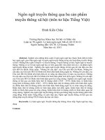 Ngôn ngữ truyền thông qua ba sản phẩm truyền thông xã hội (trên tư liệu Tiếng Việt)