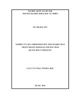Nghiên cứu quá trình phân hủy một số hợp chất thuốc kháng sinh bằng phương pháp quang hóa UV HOCl clo 