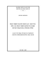 Phát triển nguồn nhân lực đáp ứng yêu cầu phát triển kinh tế xã hội huyện thạch hà, tỉnh hà tĩnh 