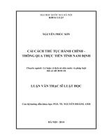 Cải cách thủ tục hành chính   thông qua thực tiễn tỉnh nam định 