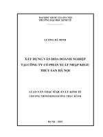 Xây dựng văn hóa doanh nghiệp tại công ty cổ phần xuất nhập khẩu thủy sản hà nội 