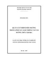 Quản lý ô nhiễm môi trường trong lĩnh vực giao thông vận tải đường thủy nội địa 